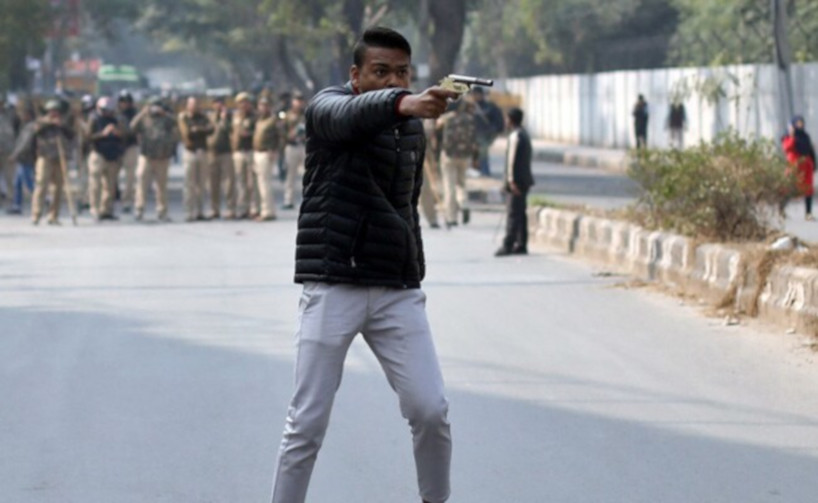 jamia firing assailant fired in front of police